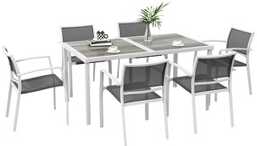 Conjunto de Refeição para Jardim – Catania – Castanho e Cinzento – Vim