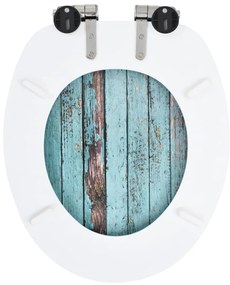 Assentos sanita 2 pcs c/ tampas fecho suave MDF design madeira