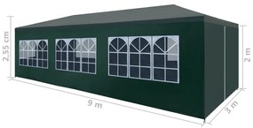 Tenda para festas 3x9 m verde