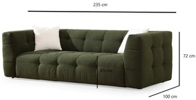 Sofá de 3 Lugares Cady – Verde – 235x100x72 cm