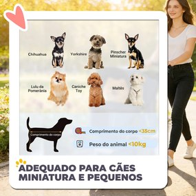 Carrinho Dobrável para Cães Pequenos até 10 kg com 3 Rodas, Capota, Cesta, Janelas em Rede e Porta-copos, Azul-Escuro