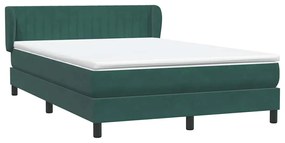 Box Cama primavera com Colchão Verde Escuro 140x210 cm Veludo
