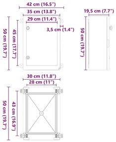 Armário de Controle IP65 Impermeável Cinza 35x19,5x50 cm Plástico ABS