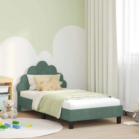 vidaXL Estrutura de Cama Infantil com Cabeceira Verde do Mar