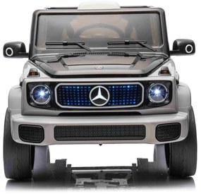 Carro elétrico para crianças Mercedes-Benz EQG 12V, partes da carroçaria iluminadas com LED, controlo remoto de 2,4 GHz, entrada USB/AUX, bateria de l
