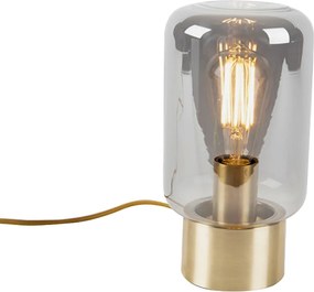 Candeeiro de mesa design em latão com vidro fumê - Bliss Cute
