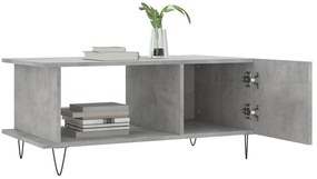 Mesa de centro 90x50x40 madeira processada cinza cimento