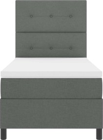 vidaXL Cama Box com colchão com led Cinzento escuro 90 x 200 cm tecido