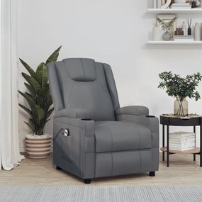 vidaXL Poltrona elevável couro artificial antracite