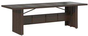 9 pcs conjunto bistrô de jardim c/ almofadões vime PE castanho