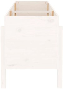 Canteiro elevado de jardim 160x50x57 cm pinho maciço branco