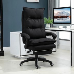 Cadeira de escritório com função de massagem, cadeira de escritório, cadeira ergonómica com altura ajustável, encosto reclinável, apoio para os pés in