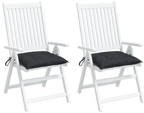 Almofadões de cadeira 2 pcs 40x40x7 cm tecido oxford preto