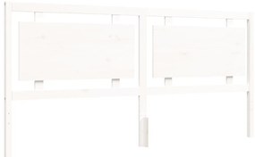 Estrutura de cama com cabeceira 180x200cm madeira maciça branco