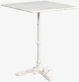 Mesa De Bar Quadrada Em Pedra Natural Azteca 70 X 70 Cm & Mármore Branco Guangxi - Branco Glacial - Sklum