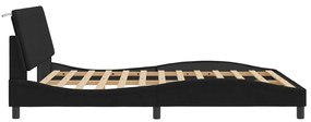 Estrutura de cama c/ luzes LED 160x200 cm veludo preto