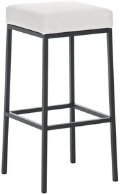 Banco de bar Montreal em couro sintético e com estrutura preta 37 x 83 x 37 cm Branco