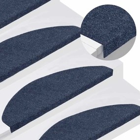 Tapetes de escada adesivos 30 pcs 65x22,5x3,5 cm azul