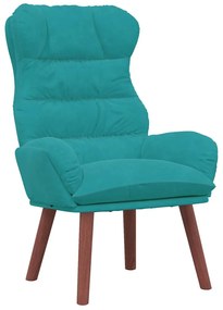 Cadeira Relaxante Veludo Turquesa