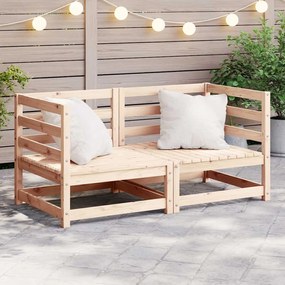 Sofás de canto para jardim 2 pcs madeira de pinho maciça
