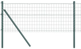 Cerca Euro com 13 postes, 0,6 x 25m, aço galvanizado verde