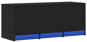 Móvel de TV com luzes LED derivados de madeira preto