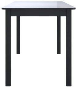 Mesa de jantar 114x71x75cm madeira de seringueira maciça preto