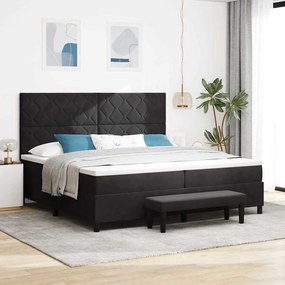 vidaXL Cama Box Spring com Colchão & Banco Preto 200x200 cm Veludo