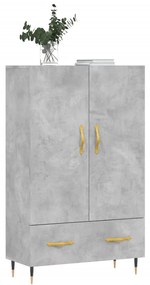 Aparador alto 69,5x31x115 cm derivados de madeira cinza-cimento