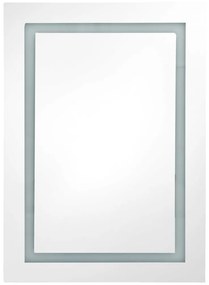 Armário espelhado casa de banho LED 50x13x70 cm branco/carvalho