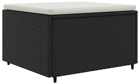 8 pcs conjunto lounge de jardim c/ almofadões vime PE preto