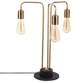 Candeeiro de Mesa Mum – Ouro e Preto – 40 x 40 cm, Altura 51 cm