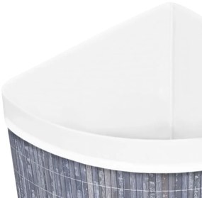 Cesto de canto para roupa suja 60 L bambu cinzento