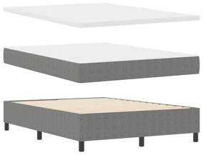 Cama Box Spring com Colchão Cinza 160x200 cm Tecido de Veludo