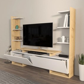 Suporte de TV Ava – Branco Carvalho – 183,6x140x31,7 cm