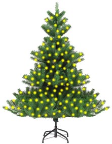 vidaXL Árvore de Natal artificial pré-iluminada abeto caucasiano verde