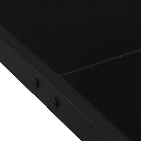 Mesa de jardim 130x130x72 cm aço e vidro preto