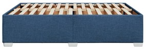 Estrutura de cama sem colchão 140x190 cm tecido azul