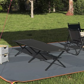 Cama de Sol Dobrável com Bolsa Preta em Tecido Oxford 600D