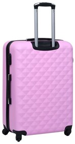 Conjunto de tróleis estojo rígido 3 pcs ABS rosa