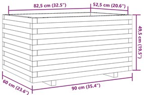 Vaso/floreira de jardim 90x60x49,5 cm madeira de douglas maciça