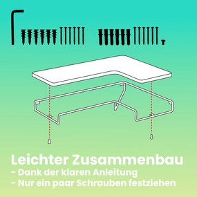 Prateleiras de canto em forma de L, conjunto de 2 preto