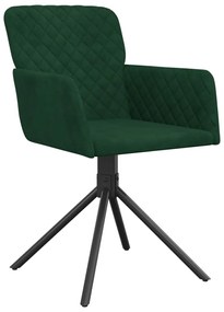Cadeiras de jantar giratorias 2 pcs veludo verde-escuro