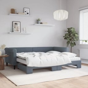 vidaXL Sofá-cama c/ gavetão e colchões 90x200cm veludo cinzento-escuro