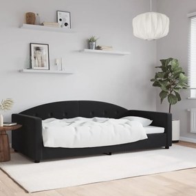 Sofá-cama 100x200 cm veludo preto