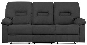 Sofá de 3 lugares reclinável em tecido cinzento escuro BERGEN Beliani