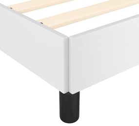 Estrutura de cama 120x190 cm couro artificial branco