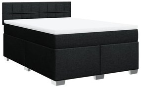 Cama com molas/colchão 160x200 cm tecido preto