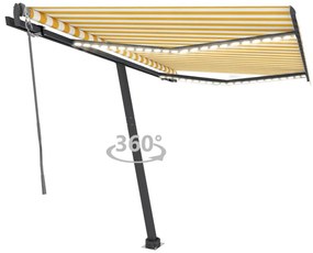 Toldo automático LED e sensor de vento 300x250cm amarelo/branco