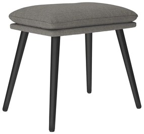 Cadeira de descanso com banco tecido cinzento-claro